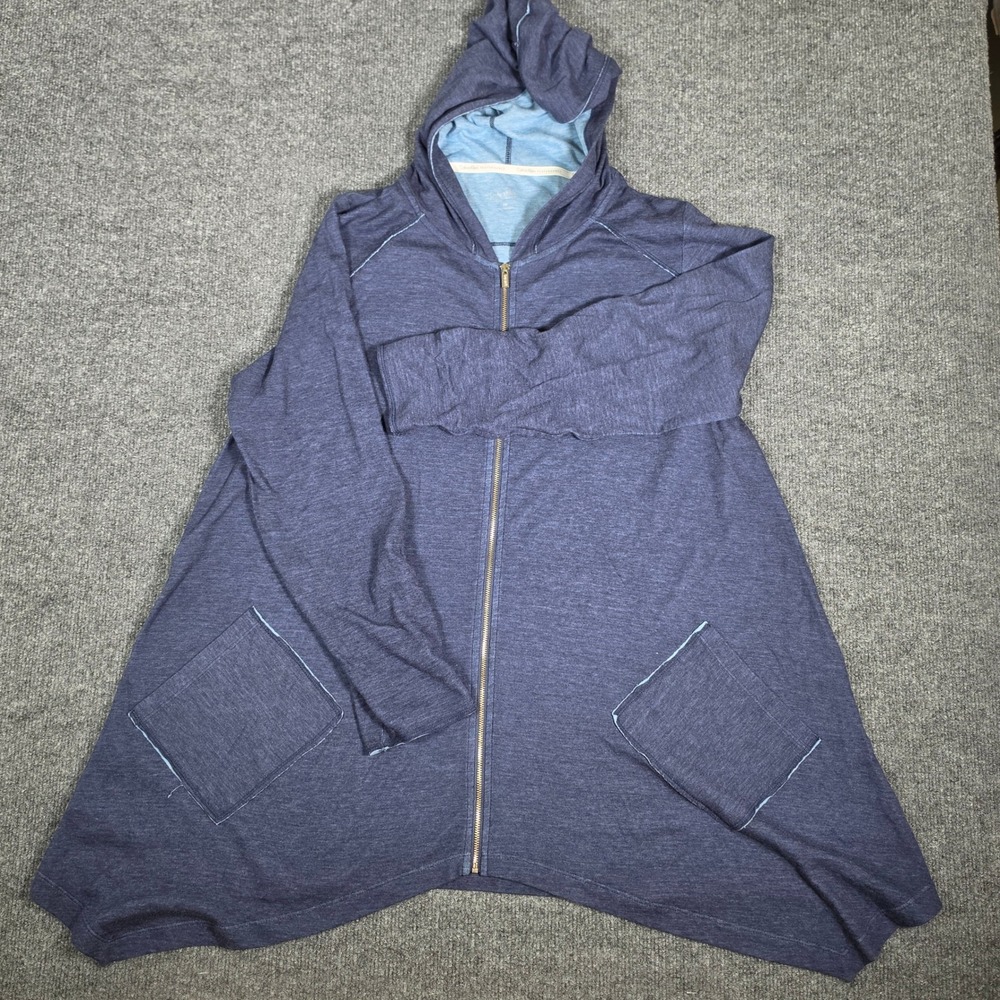 Calvin Klein Performance Blue Sharkbite Zip Up Hoodie Plus Size 1X